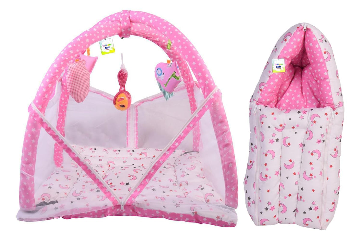 Toddylon Baby Bedding Set New Born Play Gym & Carry Bag (06 Months) Pink