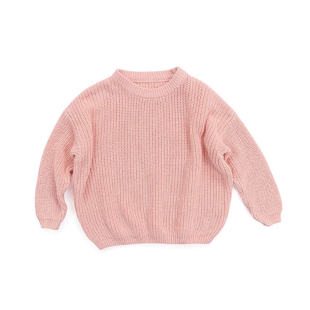 Afunbaby Baby Girl Boy Knit Sweater Blouse Pullover Sweatshirt Warm Crewneck Long Sleeve Tops For Infant Toddler (2-3T,A-Pink)