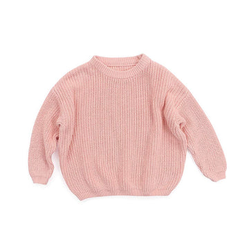 Afunbaby Baby Girl Boy Knit Sweater Blouse Pullover Sweatshirt Warm Crewneck Long Sleeve Tops For Infant Toddler (3-4T,A-Pink)