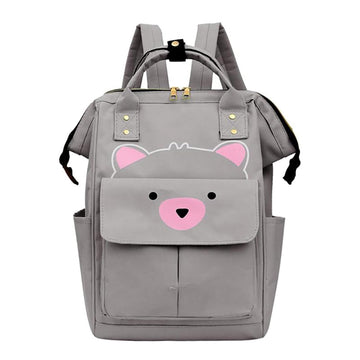 House Of Quirk Bear Print Baby Diaper Bag Maternity Backpack For Mom & Dad With Insulated Pockets (Bear Grey)