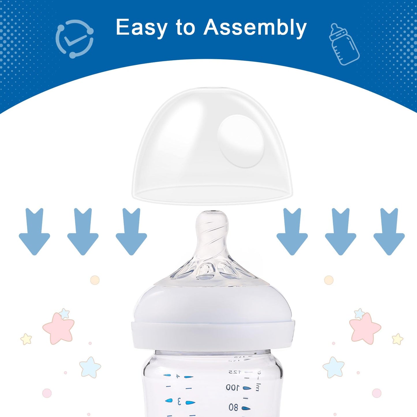 Bulgilia (6 Count) Baby Bottle Lids For Philips Avent Baby Bottles, Compatible With Philips Avent Natural Bottles & Natural Glas