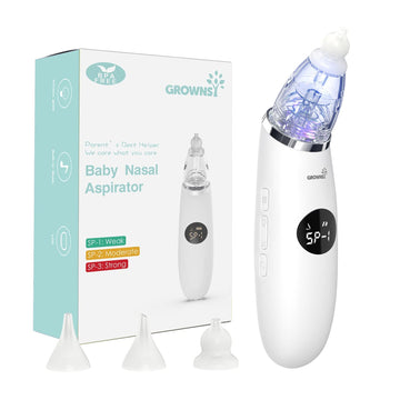 Grownsy Nasal Aspirator For Baby  Baby Nose Sucker  Electric Nose Suction For Toddler, Automatic Booger Sucker With 3 Silicone T