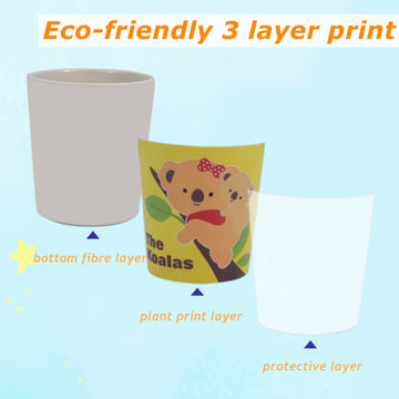 Lyellfe 8 Pack Bamboo Kids Cup, Super Cute Cartoon Drinking Cups For Kids, 6 Oz Bpa Free Stackable Fun Kids Cups For Home, Party