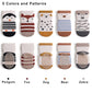 Exegawe Toddler Non Slip Socks, Cute Baby Socks With Grips Crew Socks 5 Pairs(G,L/3-5Y)