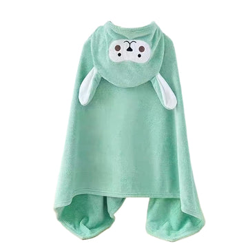 Yebon Kids Hooded Towel Soft Absorbent Bath Towel With Cute Frog Design For Babie, Toddler, Infant Perfect Shower Gifts For Boys