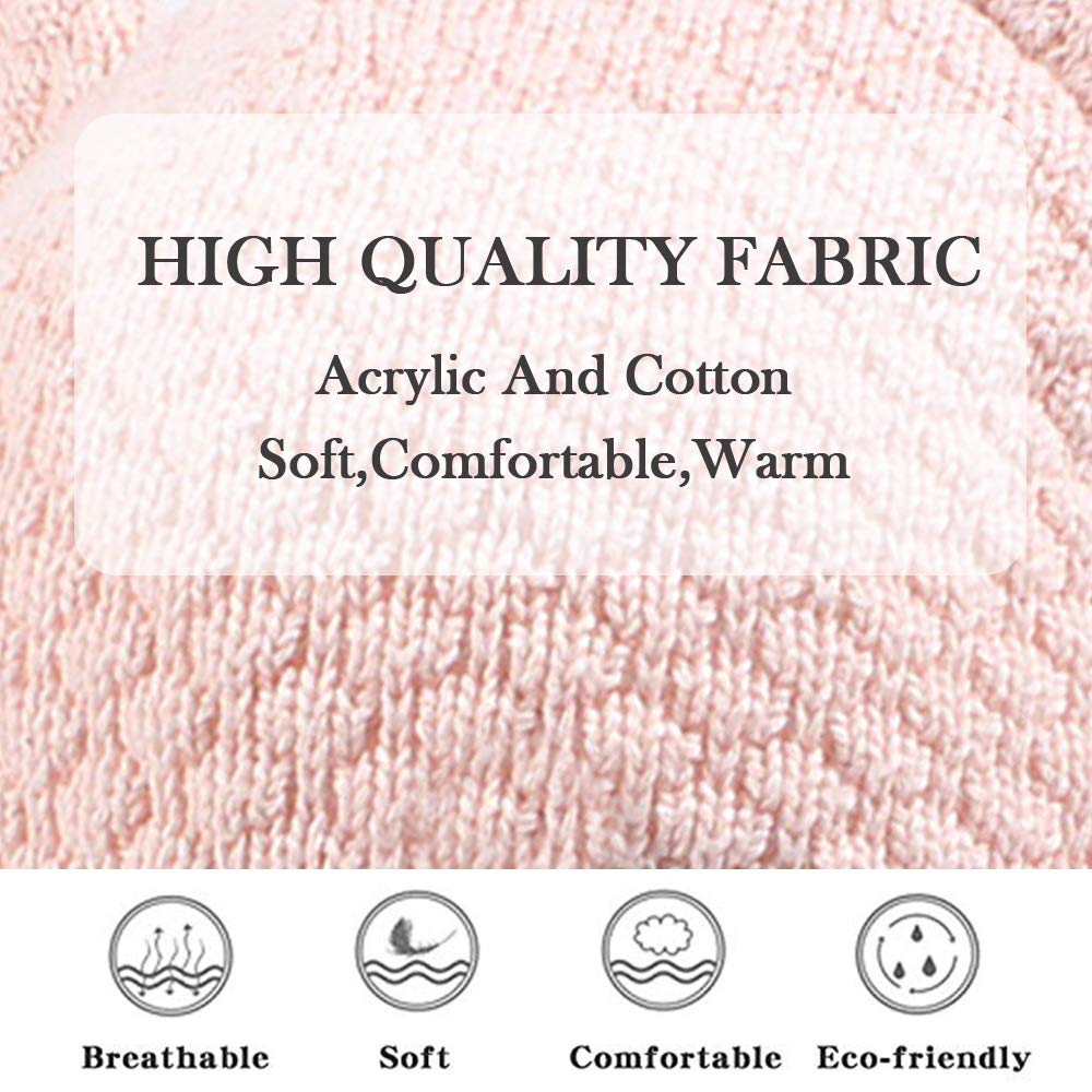 Xiaohawang Warm Baby Hat Cute Bear Toddler Earflap Beanie For Fall Winter (0-6 Months, A-Pink)