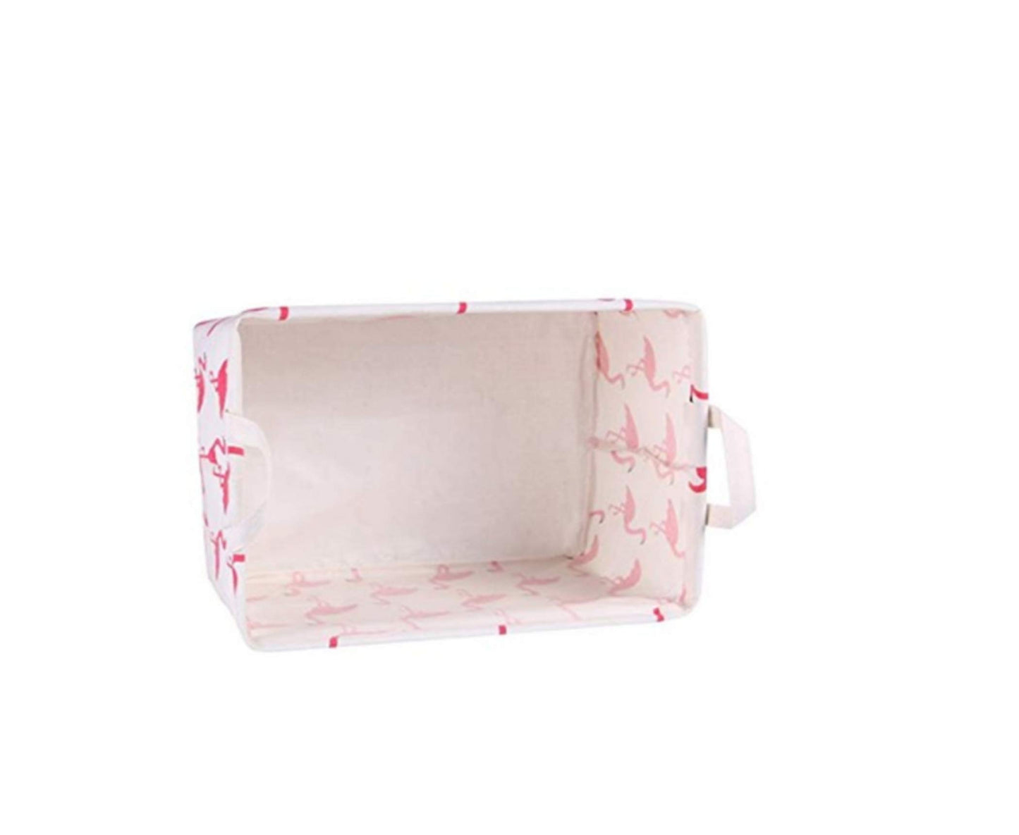 Flamingo Rectangular Storage Basket, Collapsible Storage Basket, Waterproof Coated Storage Box With Handle. Used To Organize Chi