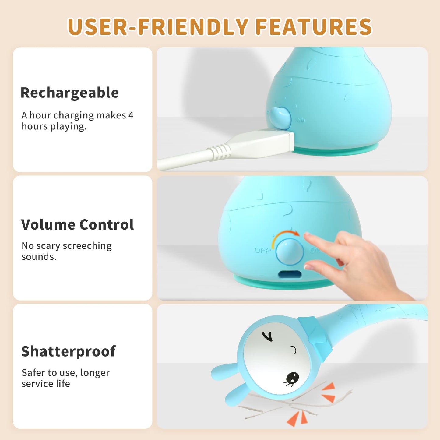 alilo Yoyo Talking Bunny Baby Singing Musical Rattle, Mimicking Toys Repeats What You Say, Preloaded 90+ Quality Audio Content,