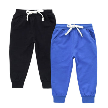 Ijnuhb Toddler Boys Sweatpants Adjustable Waist Unisex Girls Drawstring Pants Casual Baby Joggers (Blackblue 3T)Little Kid
