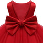 Baby Girl Red Dress,Party Christmas Earster Wedding Flower Sleeveless Floor Length Tutu Tulle Dance Birthday Gown 2T