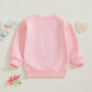 Zyhwshine Toddler Baby Girl Valentines Day Outfit Letter Embroidery Sweatshirt Crewneck Pullover Long Sleeve Sweater Clothes (Xo