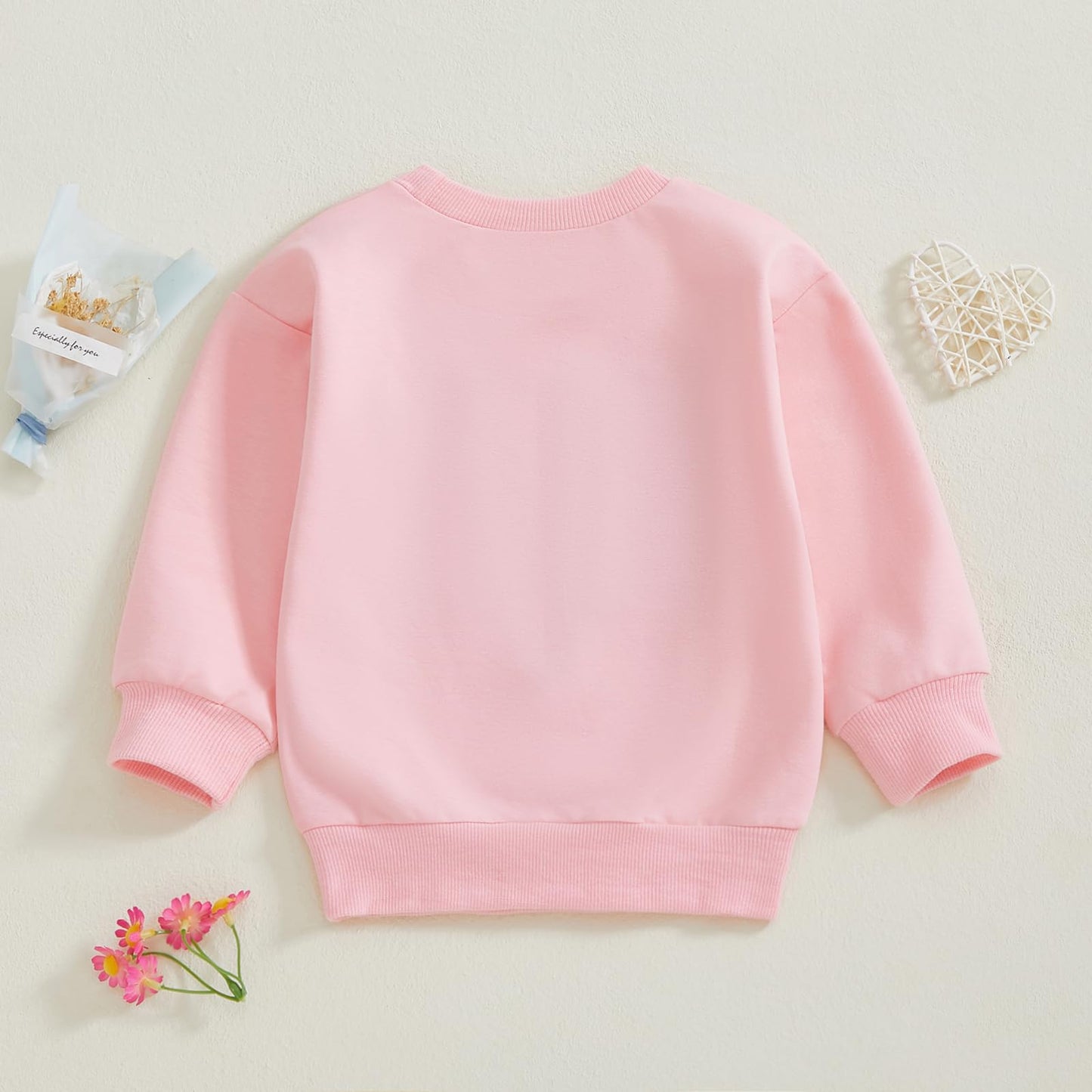 Zyhwshine Toddler Baby Girl Valentines Day Outfit Letter Embroidery Sweatshirt Crewneck Pullover Long Sleeve Sweater Clothes (Xo