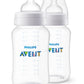 Philips Avent Anti-Colic Baby Bottles, 11Oz, With Flow 3 Nipples, 3M+, 2Pk, Clear, Scy106/02