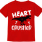 Boys Valentine'S Day T-Shirt Heart Crusher Dinosaur Shirt Kids Short Sleeve Cotton Fashion Red Tops For Size 6 Years