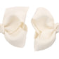 Zoonai 3 Inch Baby Girl Hair Bows Boutique Hair Clip Teens Toddlers Hairpin Headwear - Set Of 2 (Ivory)