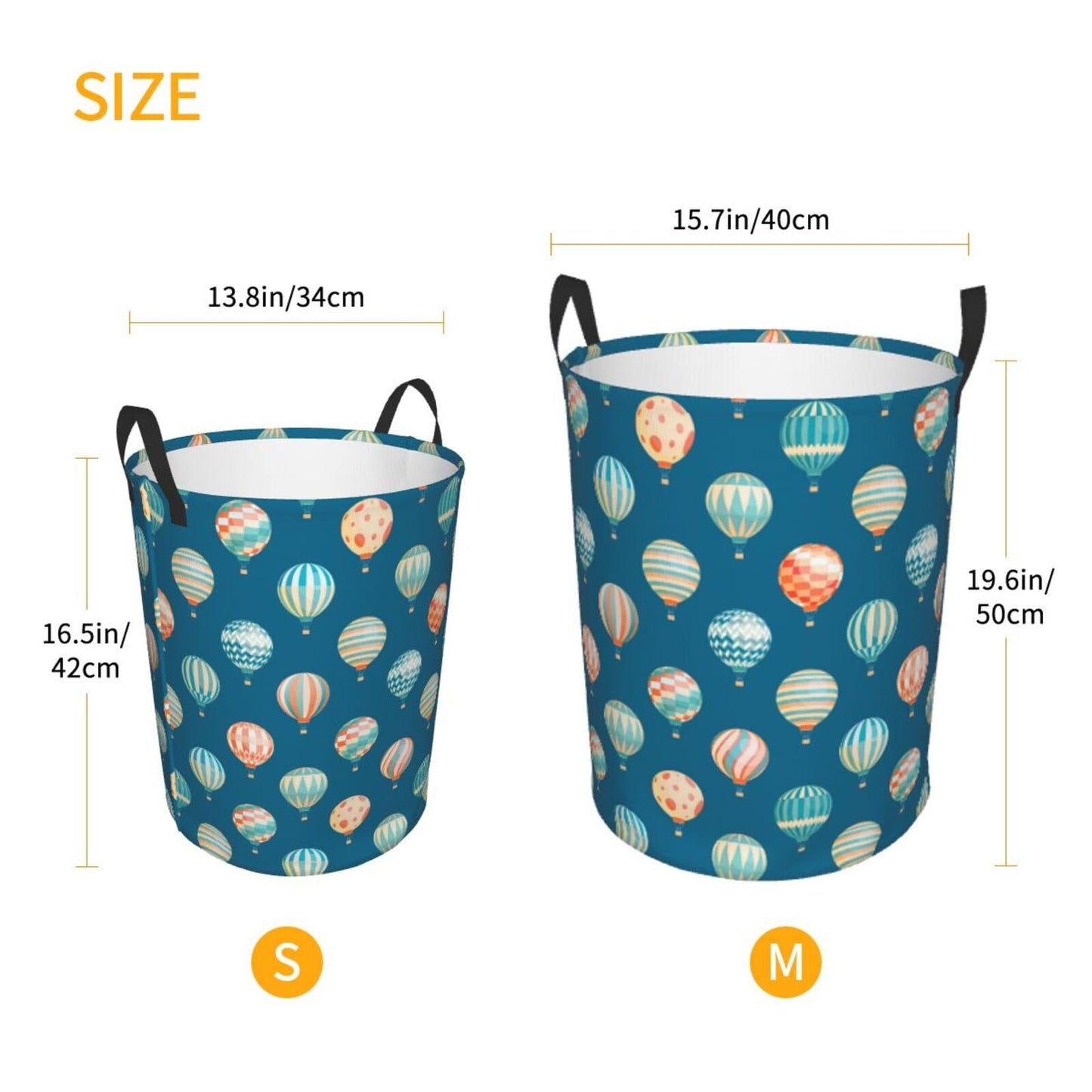 Gbuzozie Cute Hot Air Balloons Round Laundry Hamper Storage Basket Toys Clothes Organizer Bin For Home Bathroom Bedroom Dorm Nur