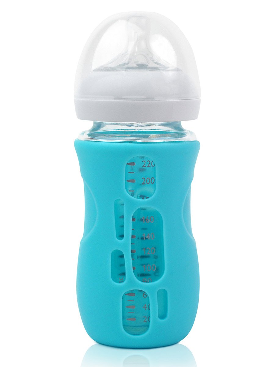 Olababy Silicone Sleeve For Avent Natural Glass Baby Bottles (8 Oz, Blue)