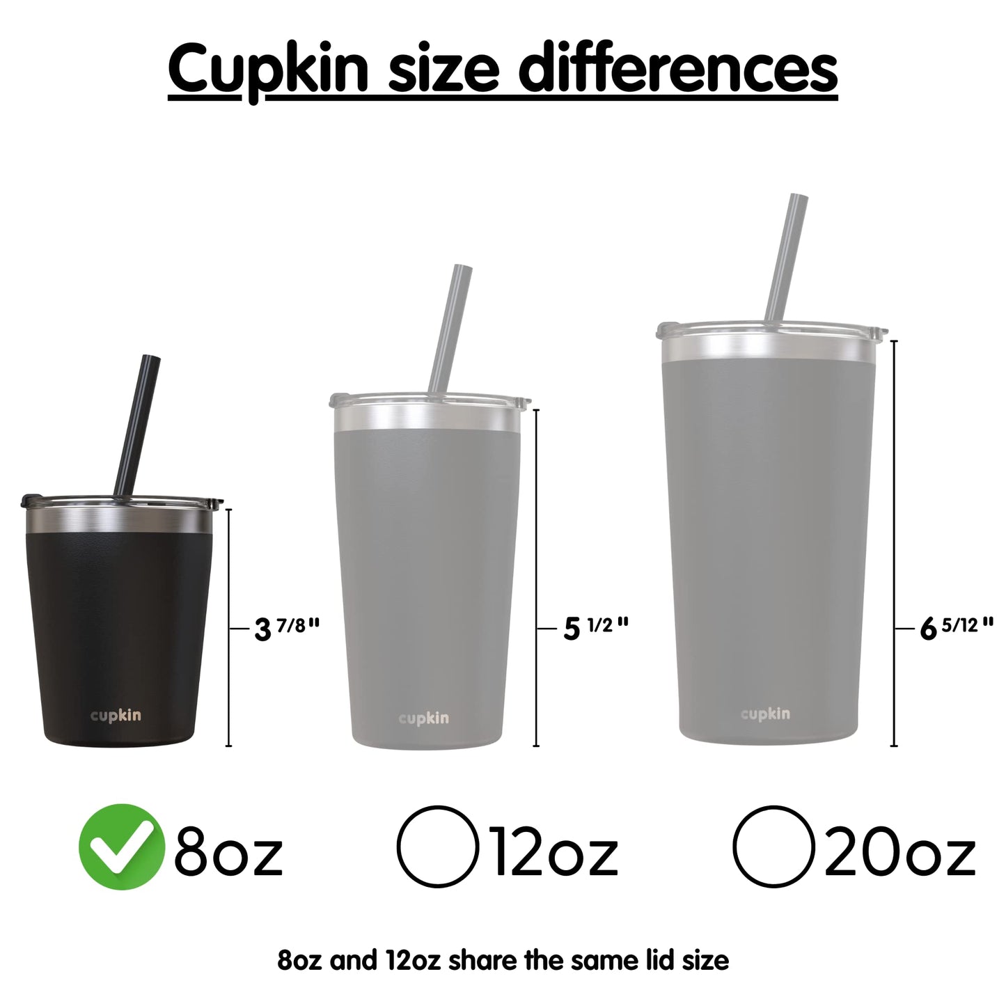 Cupkin Trainer Sippy Cup, The Original 8 Oz Stackable Stainless Steel Modern Tumblers, Set Of 2 Powder Coated Insulated Cups For