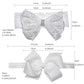 Nishine 2 Pack Baptism White Newborn Bowknot Headbands Baby Christening Hair Bows Headwrap Toddler Hairband (Bowknot -2 Pack)