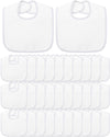 30 Pack Sublimation Blanks Baby Bibs Bulk 2 Ply Waterproof Absorbent White Bibs Unisex Baby Drool Bib With Hook And Loop Sublima