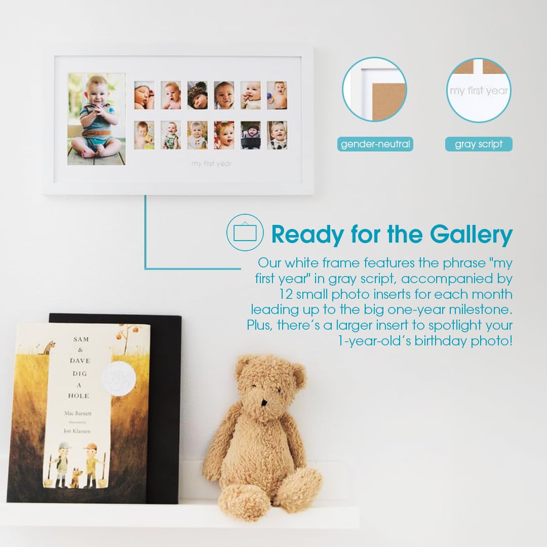 Pearhead My First Year Photo Moments, Baby'S First Twelve Months Photo Collage And Gender Neutral Keepsake, Ideal For Baby Showe