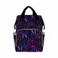 Artsadd Custom Monogram Diaper Back Pack With Thermal Pockets, Gradient Purple Glitter Travel Backpack Customized Baby Bags With