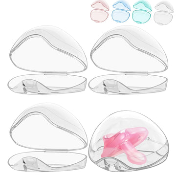 Smlpuame Pacifier Case,4 Pack Bpa Free Pacifier Holder Case,Transparent Container Box For Baby Binky(Not Included),Essential Pac