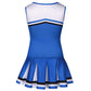 Koatobbor Girls Cheerleader Costume Cheerleading Outfit Dress For Halloween Party Birthday Gift 3-9Years (3-4 Years, Blue)