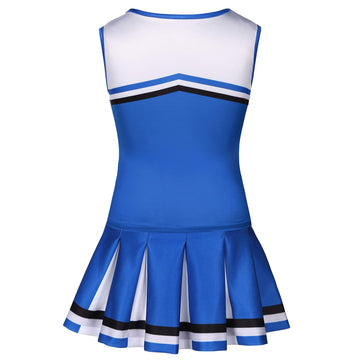 Koatobbor Girls Cheerleader Costume Cheerleading Outfit Dress For Halloween Party Birthday Gift 3-9Years (6-7 Years, Blue)