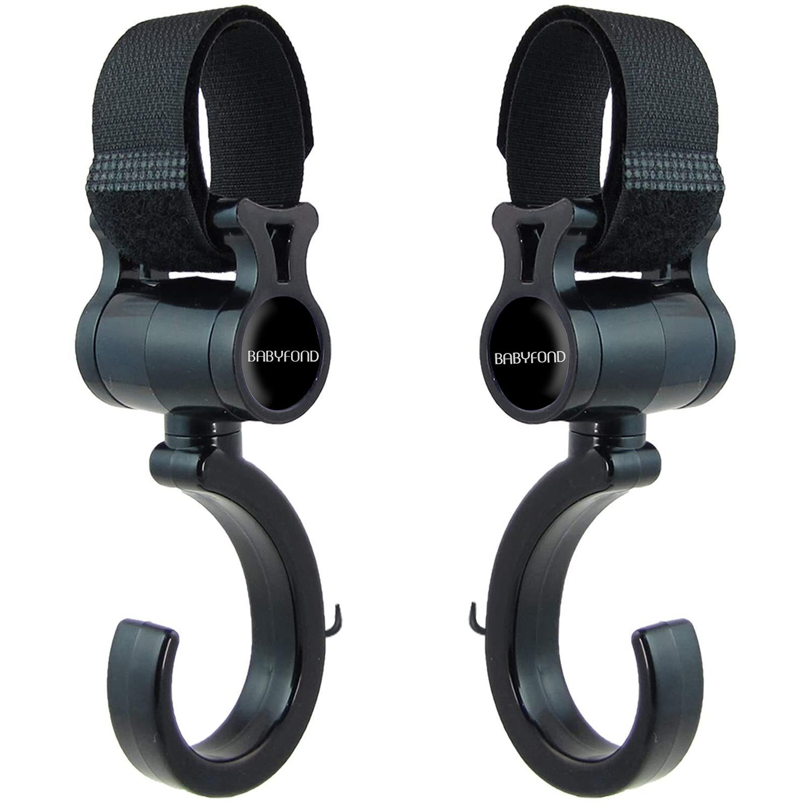Stroller Hooks, Babyfond 2 Pack Of Multifunctional Hooks, 360-Degree Rotating Firm Non-Slip Stroller Hook For Buggy, Baby Carrie