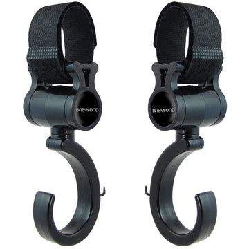 Stroller Hooks, Babyfond 2 Pack Of Multifunctional Hooks, 360-Degree Rotating Firm Non-Slip Stroller Hook For Buggy, Baby Carrie