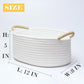 Yimi'S Dream Gift Baskets Empty, Small Basket For Organizing, White Cotton Rope Basket With Handle For Decor, Baby Cat Dog Toy (