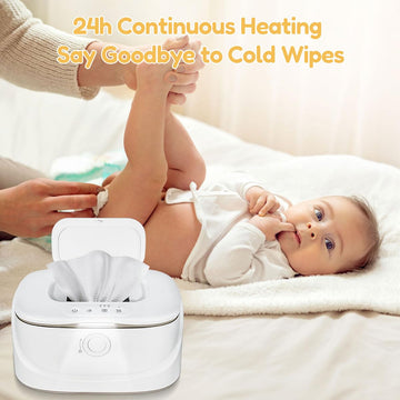 Baby Wipe Warmer With Night Light,Innovative Spring Design,Baby Wet Wipes Dispenser For Large Wipes,Wipes Warmer For Newborn Bab
