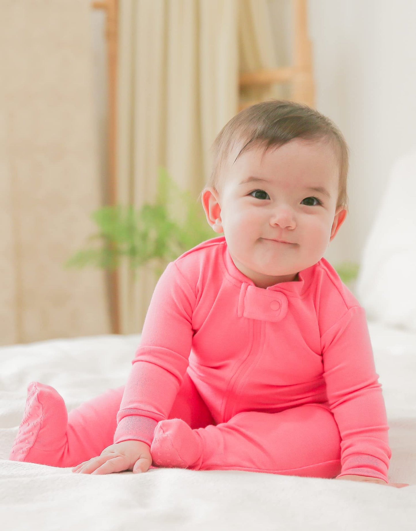 Vaenait Baby Toddler Boys Girls Solid Footie Pajama Cozy Modal Pink 24M