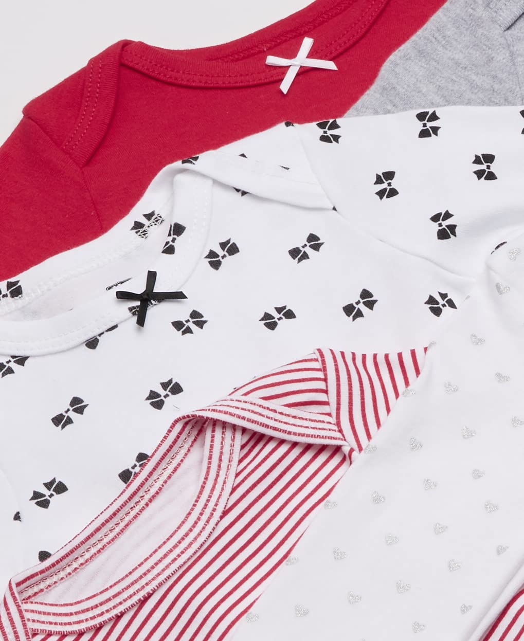 Hudson Baby Unisex Baby Cotton Long-Sleeve Bodysuits, Bow, 0-3 Months Us