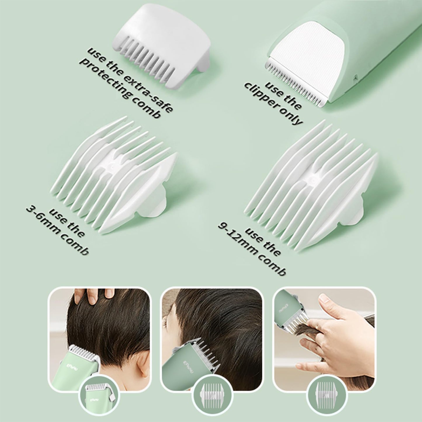 Zuxify Baby Hair Clippers, Quiet Professional Hair Clippers For Kids, Hair Cutting Kits With Lcd Display, Safe Ceramic Blades, W