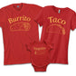 Threadrock Taquito | Baby Son Or Daughter Infant Bodysuit | 6 Months, Red
