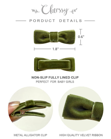 Velvet Baby Hair Clips, 20Pcs Boutique Mini Bows Barrettes, Fully Lined Hair Pins Accessories For Infant Toddler Baby Girl'S Fin