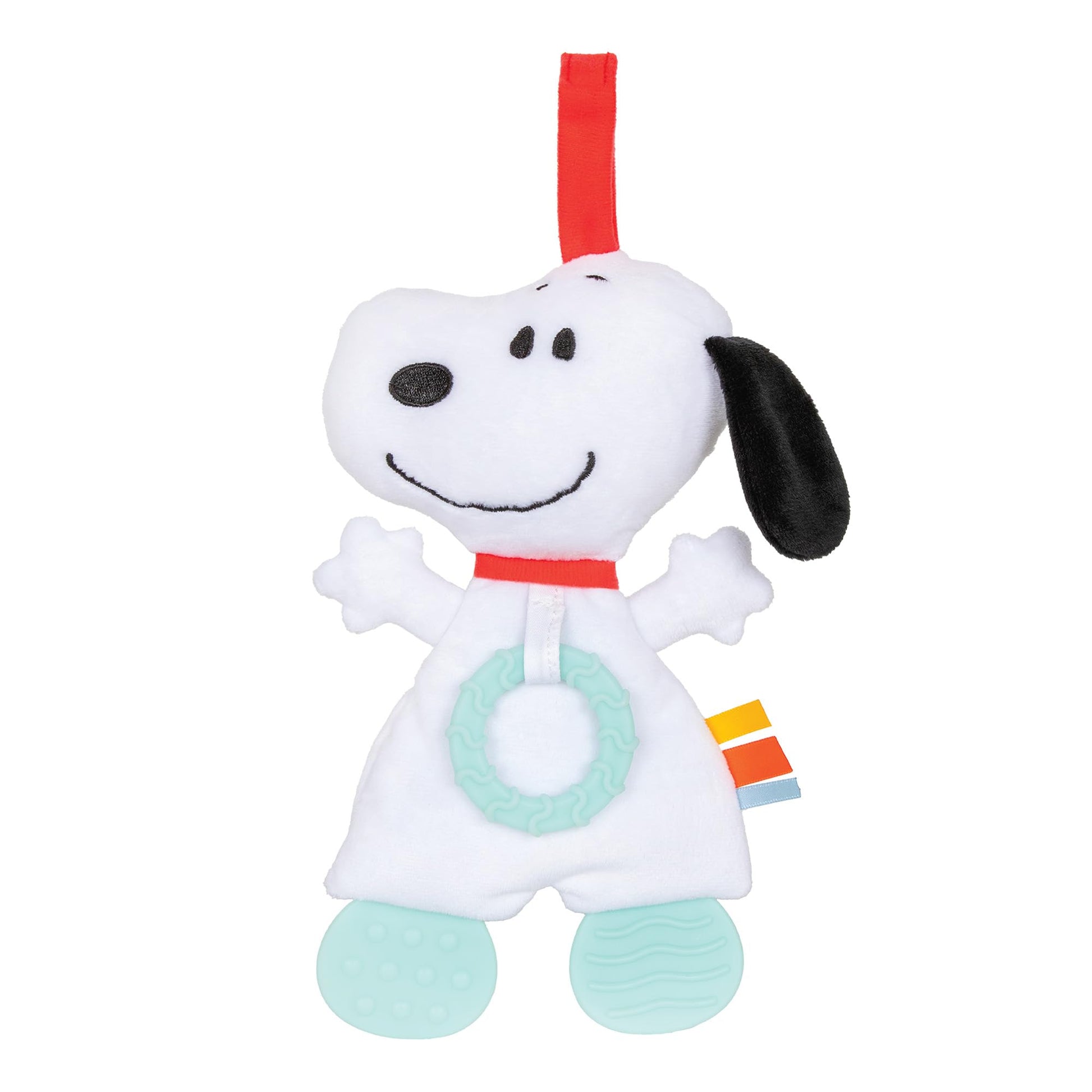 KIDS PREFERRED Peanuts Snoopy Baby Sensory Toy Crinkle Blanket Stuffed Animal for Newborn Infants and Babies Teether Toys with S