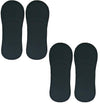Queery Men Solid No Show Cotton Loafer Socks (Black, Pack Of 4 Pairs)