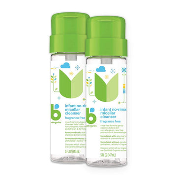 Babyganics Infant No-Rinse Micellar Cleanser, 5 Oz - 2 Pack