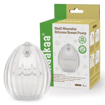 Haakaa Shell Wearable Hands-Free Manual Breast Pump/Milk Collector (2.5 Oz/75 Ml, 4 Oz/120 Ml) - Medical-Grade Silicone - Compac