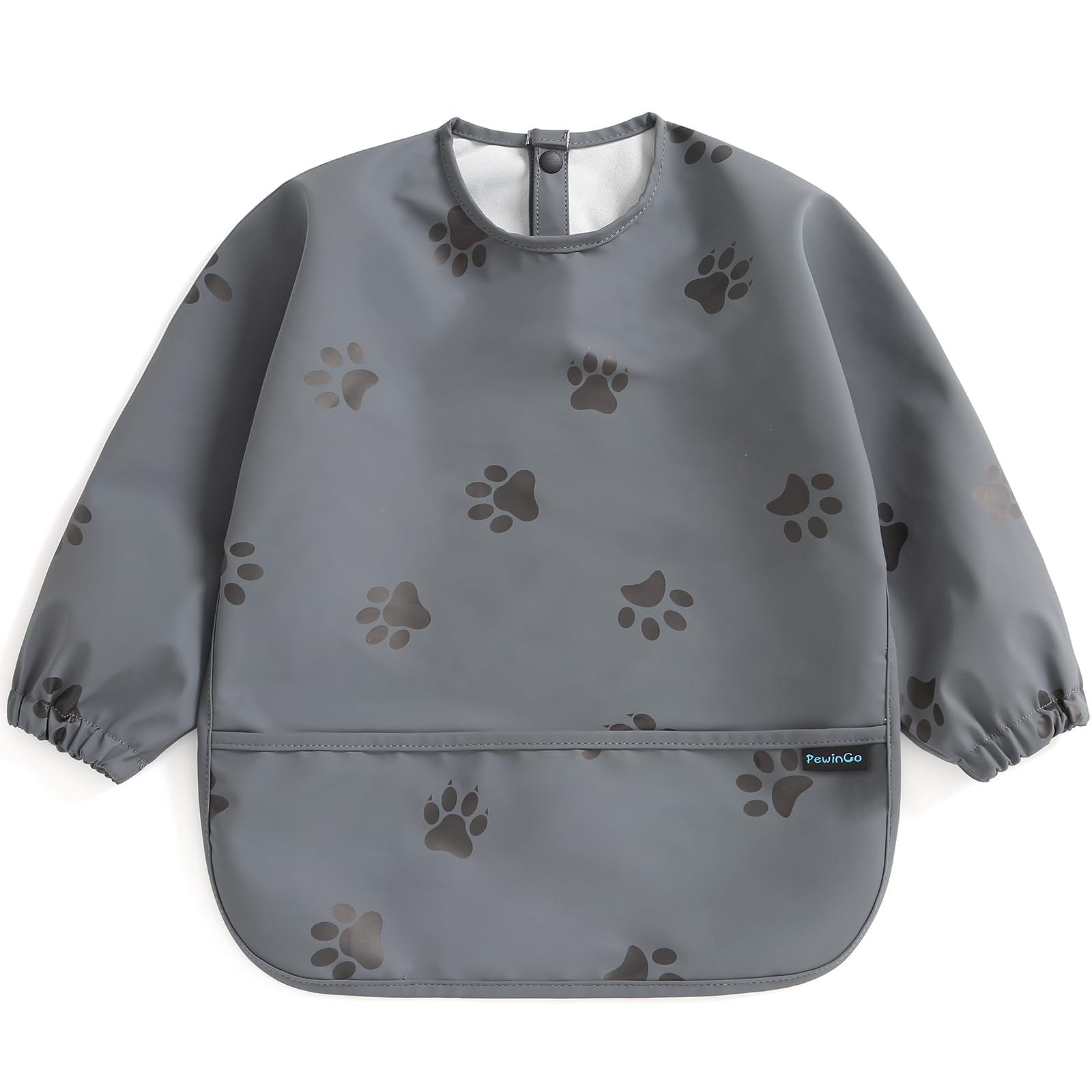 PewinGo Baby Bib with Long Sleeves Bib & BLW, Machine Washable & Soft and Skin-Friendly Material, Coverall Bibs for Baby Feeding