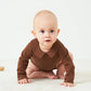 Pureborn Baby Girls Boys Bodysuit Long Sleeve Cotton Peter Pan Collar Romper Spring Fall One-Piece Outfit Sienna 9-12 Months