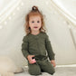 Owlivia Organic Cotton Baby Boy Girl Zip Up Sleep N Play, Footless, Long Sleeve(Newborn, Dark Grey Melange & Olive Green)