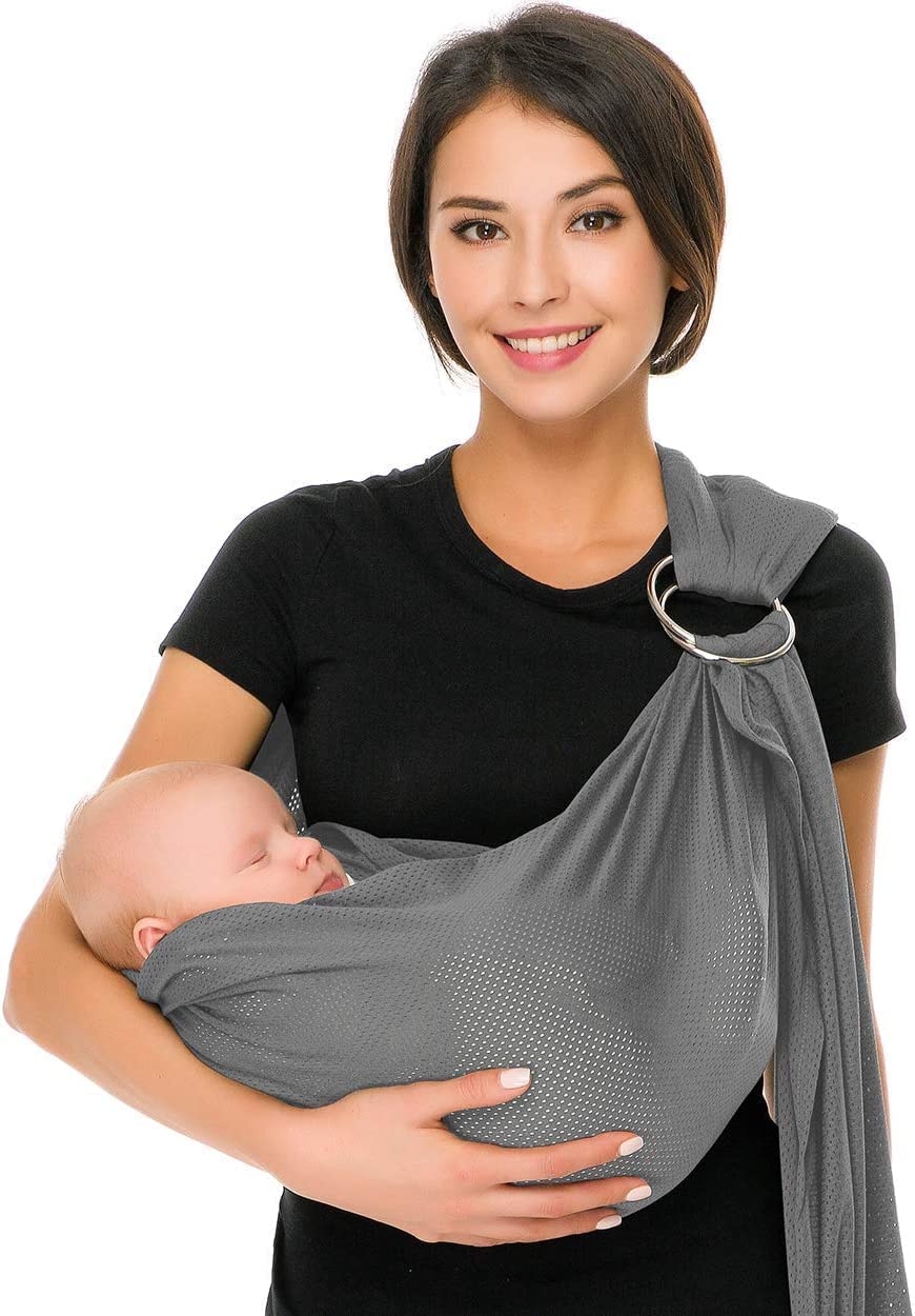 CUBY Water Baby Sling Carrier Breathable Mesh Baby Wraps Carrier Adjustable Ring Sling Baby Carrier Infant Carrier for Summer Sw