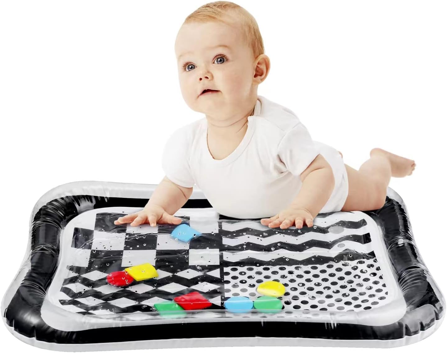 Pandaear 2 Pack Water Play Mat For Babies Floor, Inflatable Water Tummy Time Mat 0 3 6 12 Months, Water Pad Baby Sensory Mat, Ba