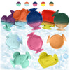 BUNMO Big Shapes Color-Changing Textured Suction Bath Toys for Toddlers 1-3 (10 Pack), Extra Large Silicone Bathtub Toys, BPA-Fr