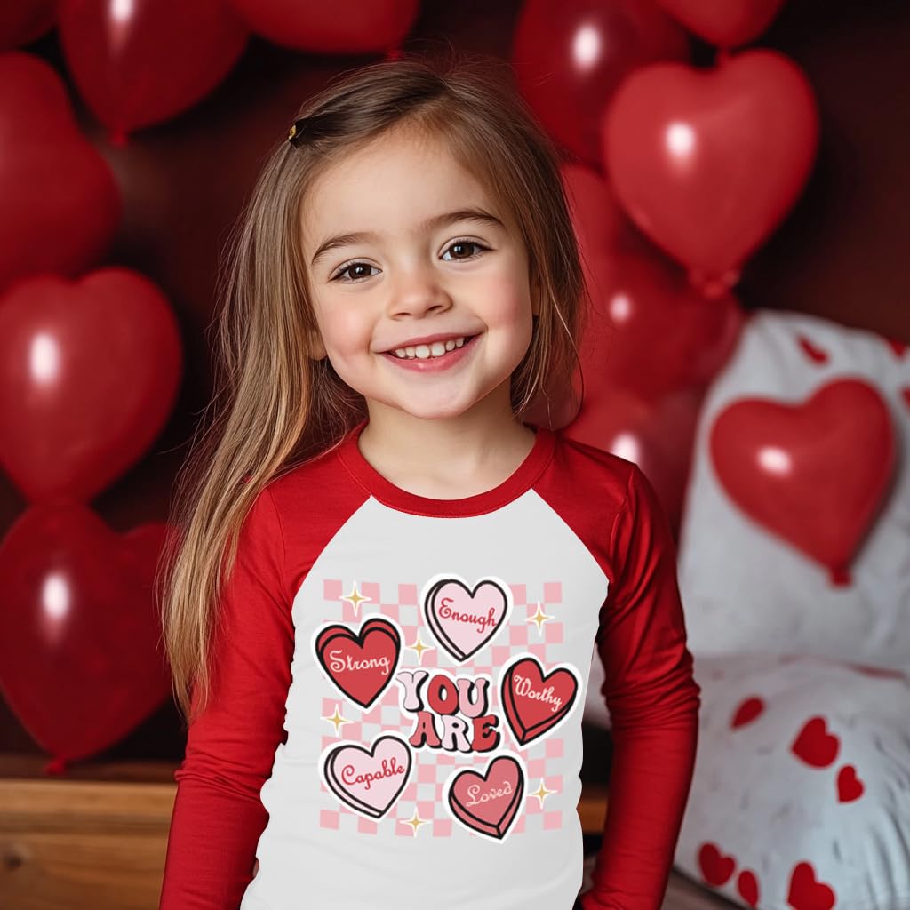 Valentine'S Day Shirt For Girls Heart Candy Design Tops Cutie Loved Sweetheart T-Shirt Toddle Baby Tees 2T