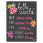 Cohas Hello World Newborn Baby Announcement Chalkboard Sign With Tropical Flower Theme, 9 By 12 Inches, Bright Pink Marker